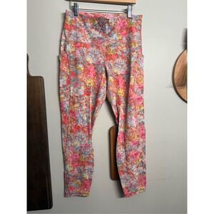 Lululemon Womens Multicolor Floral Wide Elastic Waistband Align Leggings Size 10